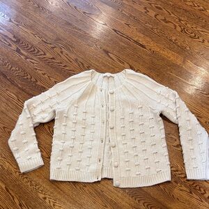 Sezane Ivory Wool & Cashmere Cardigan - sz M